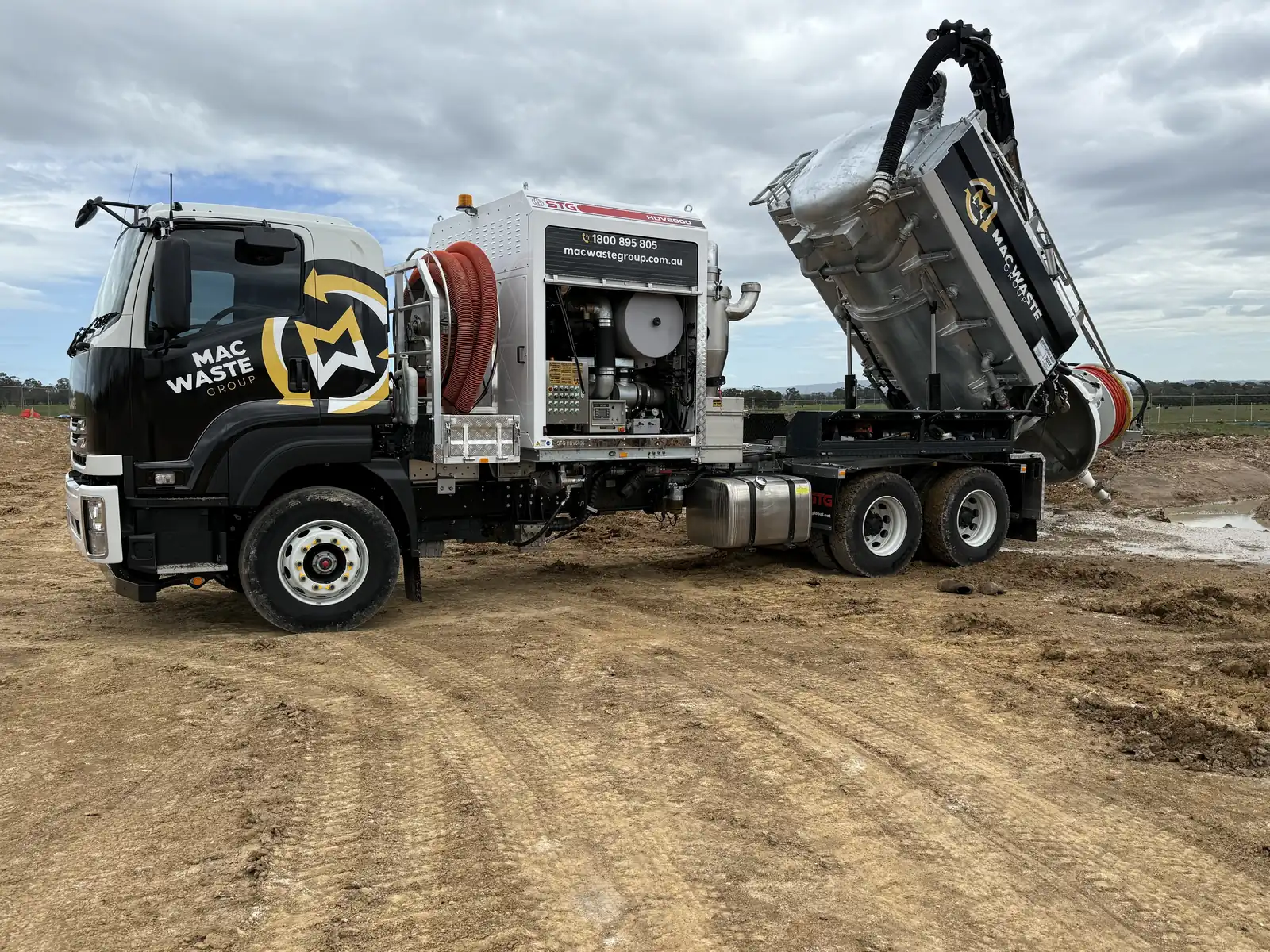 MAC Locating hydro excavation truck on site